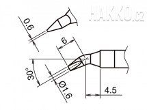 Pájecí hrot HAKKO T39-JD16