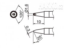 Pájecí hrot HAKKO T39-DR16