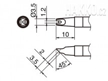 Pájecí hrot HAKKO T39-BCR1235